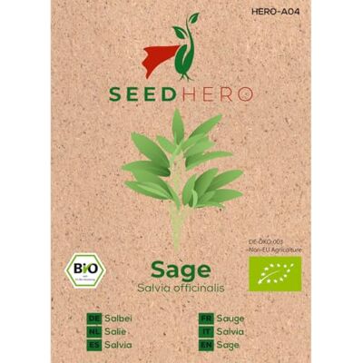 Seedhero BIO Salbei Kräutersamen – 5er Pack – je Tüte ca. 40 Pflanzen (gesamt ca. 200) – Saatgut für Garten, Balkon & Hochbeet Seedhero BIO Salbei Kräutersamen – 5er Pack – je Tüte ca. 40 Pflanzen (gesamt ca. 200) – Saatgut für Garten, Balkon & Hochbeet