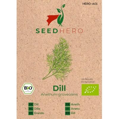 Seedhero BIO Dill Common Kräutersamen – 5er Pack – je Tüte ca. 150 Pflanzen (gesamt ca. 750) – Saatgut für Garten, Balkon & Hochbeet Seedhero BIO Dill Common Kräutersamen – 5er Pack – je Tüte ca. 150 Pflanzen (gesamt ca. 750) – Saatgut für Garten, Balkon & Hochbeet