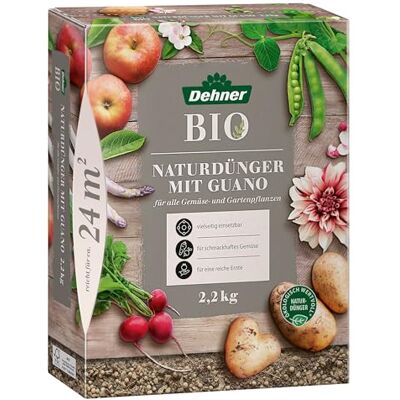 Dehner Bio Naturdünger mit Guano, hochwertiger Dünger für Gemüsepflanzen / Gartenpflanzen, organisch mineralischer NPK-Dünger, ökologisch wertvoll, 2.5 kg, für ca. 25 qm, bunt Dehner Bio Naturdünger mit Guano, hochwertiger Dünger für Gemüsepflanzen / Gartenpflanzen, organisch mineralischer NPK-Dünger, ökologisch wertvoll, 2.5 kg, für ca. 25 qm, bunt