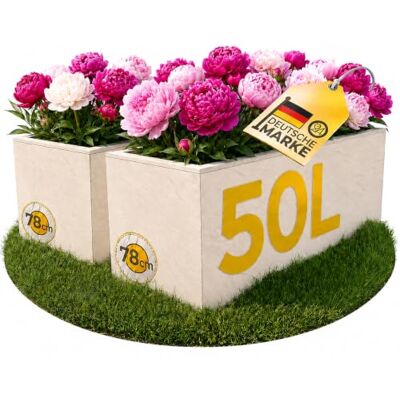 Ondis24 2X Pflanzkübel Vulkano, je 50L Pflanzvolumen, rechteckig, Blumenkasten mit Wasserspeicher, Balkon Terrasse, Blumenkübel, Doppelpack (Leinen) Ondis24 2X Pflanzkübel Vulkano, je 50L Pflanzvolumen, rechteckig, Blumenkasten mit Wasserspeicher, Balkon Terrasse, Blumenkübel, Doppelpack (Leinen)