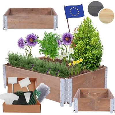 MODO24 Hochbeet Holz, Blumenkasten, Gartenbeet, 20x60x80 cm, Braun Robustes Kräuterbeet & Gemüsebeet aus Kiefernholz, Dekorativer Pflanzkasten & Blumenbeet für Garten, Balkon & Terrasse MODO24 Hochbeet Holz, Blumenkasten, Gartenbeet, 20x60x80 cm, Braun Robustes Kräuterbeet & Gemüsebeet aus Kiefernholz, Dekorativer Pflanzkasten & Blumenbeet für Garten, Balkon & Terrasse