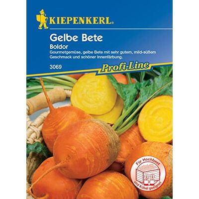 Kiepenkerl 3069, Gelbe Bete Boldor, Gourmetgemüse, gelbe Bete mit sehr gutem, mild-süßem Geschmack und schöner Innenfärbung Kiepenkerl 3069, Gelbe Bete Boldor, Gourmetgemüse, gelbe Bete mit sehr gutem, mild-süßem Geschmack und schöner Innenfärbung