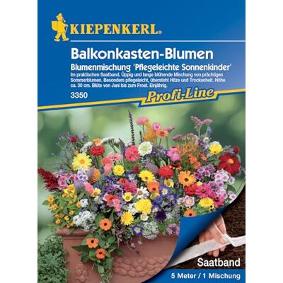 Kiepenkerl Profi-Line Blumensamen-Mischung Balkonkasten-Blumen 3350 – Pflegeleicht langblühend Höhe ca. 30cm Saatband, Blumenwiese Samen Kiepenkerl Profi-Line Blumensamen-Mischung Balkonkasten-Blumen 3350 – Pflegeleicht langblühend Höhe ca. 30cm Saatband, Blumenwiese Samen