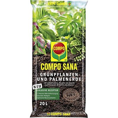 Compo SANA Grünpflanzen- und Palmenerde 20 L, 12 Wochen Dünger, Pflanzerde 100% natürliche nachwachsende Rohstoffe, optimale Nährstoffversorgung, lockere luftige Bodenstruktur für Zimmerpflanzen Erde Compo SANA Grünpflanzen- und Palmenerde 20 L, 12 Wochen Dünger, Pflanzerde 100% natürliche nachwachsende Rohstoffe, optimale Nährstoffversorgung, lockere luftige Bodenstruktur für Zimmerpflanzen Erde