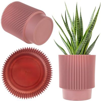 KADAX Dekorativer Blumentopf aus Kunststoff, Runder Pflanzentopf für Innen- und Außenbereich, Moderner Übertopf für Zimmerpflanzen (Puderrosa, 14cm) KADAX Dekorativer Blumentopf aus Kunststoff, Runder Pflanzentopf für Innen- und Außenbereich, Moderner Übertopf für Zimmerpflanzen (Puderrosa, 14cm)