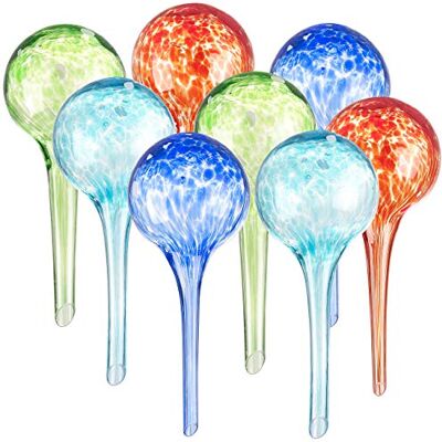 Royal Gardineer Blumenbewässerungssystem: 2er-Set Gießfrei-Bewässerungs-Kugeln aus Glas, je 4 STK., Ø 6 cm, bunt (Pflanzen-Bewässerungs-System, Bewässerungskugel Balkon) Royal Gardineer Blumenbewässerungssystem: 2er-Set Gießfrei-Bewässerungs-Kugeln aus Glas, je 4 STK., Ø 6 cm, bunt (Pflanzen-Bewässerungs-System, Bewässerungskugel Balkon)
