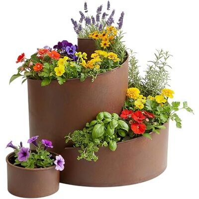 Spetebo Edelrost Kräuterspirale aus Eisen zum Bepflanzen 58 x 43 cm Garten Deko Kräuterbeet Blumenschnecke Pflanzentreppe Blumentopf Pflanztopf Spetebo Edelrost Kräuterspirale aus Eisen zum Bepflanzen 58 x 43 cm Garten Deko Kräuterbeet Blumenschnecke Pflanzentreppe Blumentopf Pflanztopf