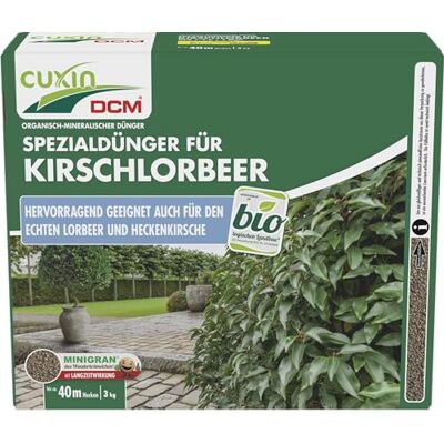 Cuxin DCM Spezialdünger für Kirschlorbeer Spezialdünger Langzeitdünger Mit MINIGRAN® TECHNOLOGY Für gesundes Wachstum Bio organisch-mineralischer Dünger-3 kg Cuxin DCM Spezialdünger für Kirschlorbeer Spezialdünger Langzeitdünger Mit MINIGRAN® TECHNOLOGY Für gesundes Wachstum Bio organisch-mineralischer Dünger-3 kg