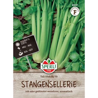 Sperli Stangenselleriesamen "Tall Utah 52/70" 83137, Gemüsesaat Roh oder gedünstet verzehren, ca. 250 Pflanzen, Länge 23-26 cm, kompakt, für Freiland & Topf Sperli Stangenselleriesamen "Tall Utah 52/70" 83137, Gemüsesaat Roh oder gedünstet verzehren, ca. 250 Pflanzen, Länge 23-26 cm, kompakt, für Freiland & Topf
