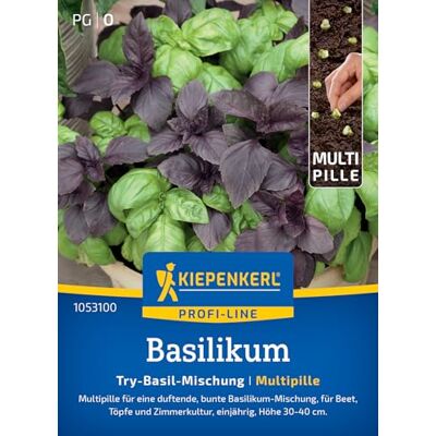 Kiepenkerl Basilikumsamen "Try-Basil"-Mischung 1053100, Kräutersaat Bunte Mischung, Multipille, für Freiland & Topf Kiepenkerl Basilikumsamen "Try-Basil"-Mischung 1053100, Kräutersaat Bunte Mischung, Multipille, für Freiland & Topf