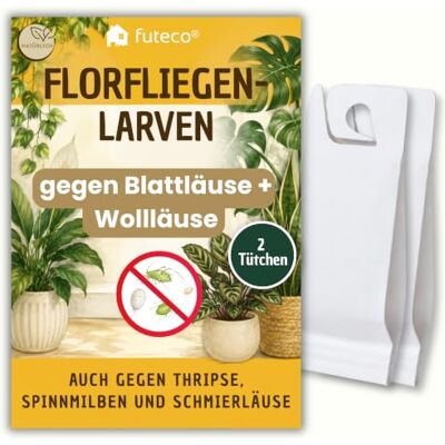 Futeco ® Florfliegenlarven gegen Blattläuse & Wollläuse 2 Tüten für 2-4 Pflanzen zum einfachen Aufhängen starke Biologische Schädlingsbekämpfung bei Zimmerpflanzen & Zierpflanzen Futeco ® Florfliegenlarven gegen Blattläuse & Wollläuse 2 Tüten für 2-4 Pflanzen zum einfachen Aufhängen starke Biologische Schädlingsbekämpfung bei Zimmerpflanzen & Zierpflanzen