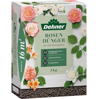 Dehner Rosendünger, hochwertiger Dünger für Rosen, organisch mineralischer NPK-Dünger, mit Spurennährstoffen, 2 kg, für ca. 16 qm, bunt Dehner Rosendünger, hochwertiger Dünger für Rosen, organisch mineralischer NPK-Dünger, mit Spurennährstoffen, 2 kg, für ca. 16 qm, bunt