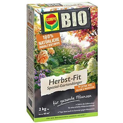 Compo BIO Herbst-Fit Spezial-Gartendünger für alle Gartenpflanzen, Für mehr Widerstandsfähigkeit gegen Frost, 2 kg Compo BIO Herbst-Fit Spezial-Gartendünger für alle Gartenpflanzen, Für mehr Widerstandsfähigkeit gegen Frost, 2 kg