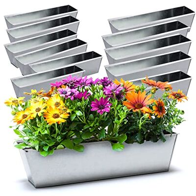 BigDean 12 Zink Paletten Blumenkästen Einsatz 38cm groß Silber aus Metall Zinkkasten Pflanzkasten Balkonkasten Blumentopf für Europaletten, Metall verzinkt BigDean 12 Zink Paletten Blumenkästen Einsatz 38cm groß Silber aus Metall Zinkkasten Pflanzkasten Balkonkasten Blumentopf für Europaletten, Metall verzinkt