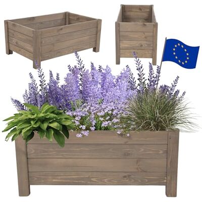 MODO24 Blumenkasten Holz Pflanzkübel Kiefer 31x80x40 cm, Grau FSC-Zertifizierte Blumenkästen & Pflanzkübel mit Rankhilfe, Dekorativer Pflanzkasten & Rankgitter Garten, Terrasse & Balkon MODO24 Blumenkasten Holz Pflanzkübel Kiefer 31x80x40 cm, Grau FSC-Zertifizierte Blumenkästen & Pflanzkübel mit Rankhilfe, Dekorativer Pflanzkasten & Rankgitter Garten, Terrasse & Balkon