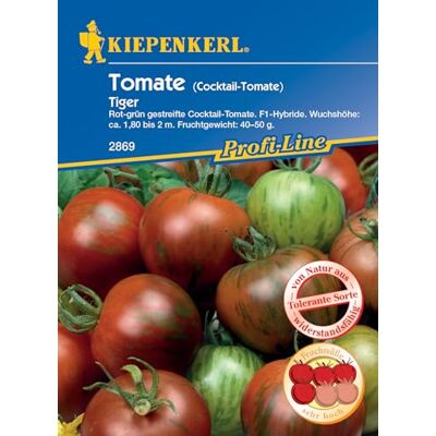Kiepenkerl Profi-Line Cocktail-Tomatensamen Tiger, F1 2869 – Resistente Sorte Fruchtgewicht 40-50 g Samen Gemüse, Gemüsesamen, Gemüsepflanzen, Saatgut Kiepenkerl Profi-Line Cocktail-Tomatensamen Tiger, F1 2869 – Resistente Sorte Fruchtgewicht 40-50 g Samen Gemüse, Gemüsesamen, Gemüsepflanzen, Saatgut
