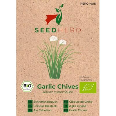 Seedhero BIO Schnittknoblauch Kräutersamen – 5er Pack – je Tüte ca. 100 Pflanzen (gesamt ca. 500) – Saatgut für Garten, Balkon & Hochbeet Seedhero BIO Schnittknoblauch Kräutersamen – 5er Pack – je Tüte ca. 100 Pflanzen (gesamt ca. 500) – Saatgut für Garten, Balkon & Hochbeet