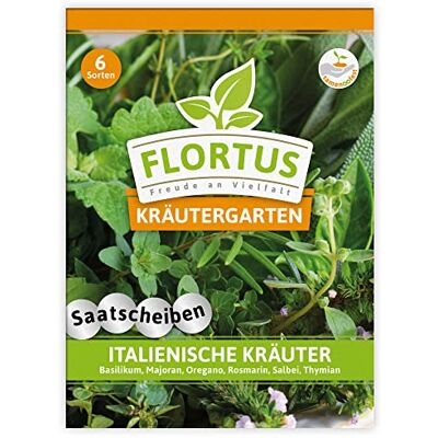 FLORTUS Freude an Vielfalt FLORTUS Italienische Kräuter Saatscheiben 6 Sorten Kräutersamen in praktischen Saatscheiben Kräutermischung Samen Kräutersamen für Basilikum, Majoran, Oregano, Rosmarin, Salbei, Thymian FLORTUS Freude an Vielfalt FLORTUS Italienische Kräuter Saatscheiben 6 Sorten Kräutersamen in praktischen Saatscheiben Kräutermischung Samen Kräutersamen für Basilikum, Majoran, Oregano, Rosmarin, Salbei, Thymian