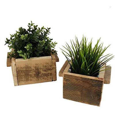 Spetebo Holz Pflanzkasten im 2er Set 18x18 und 14x14 cm Deko Blumenkasten Pflanztopf Blumentopf Kräutertopf Spetebo Holz Pflanzkasten im 2er Set 18x18 und 14x14 cm Deko Blumenkasten Pflanztopf Blumentopf Kräutertopf