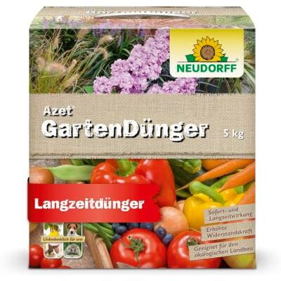 Neudorff Azet Gartendünger – Universaldünger fördert die Blühkraft und reiche Ernte aller Gartenpflanzen mit Sofort- & Langzeitwirkung, 5 kg Neudorff Azet Gartendünger – Universaldünger fördert die Blühkraft und reiche Ernte aller Gartenpflanzen mit Sofort- & Langzeitwirkung, 5 kg