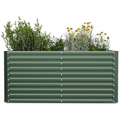 blumfeldt High Grow Straight Hochbeet, Ergonomisches 1.800 L Rechteckiges Hochbeet Aus Wetterfestem Galvalume-Stahl Für Blumen, Kräuter & Gemüse – Rostbeständig, Offene Bodenstruktur, Einfacher Aufbau blumfeldt High Grow Straight Hochbeet, Ergonomisches 1.800 L Rechteckiges Hochbeet Aus Wetterfestem Galvalume-Stahl Für Blumen, Kräuter & Gemüse – Rostbeständig, Offene Bodenstruktur, Einfacher Aufbau