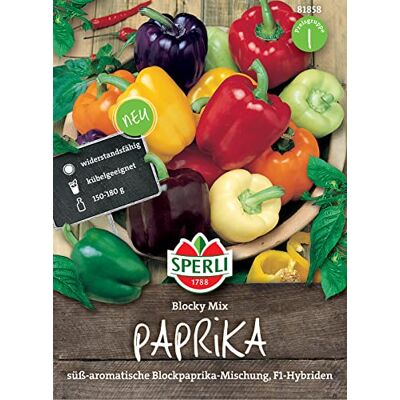 Sperli 81858 Paprika Blocky Mix F1, Bunte Blockpaprika-Mischung, süß-aromatischer Geschmack Sperli 81858 Paprika Blocky Mix F1, Bunte Blockpaprika-Mischung, süß-aromatischer Geschmack