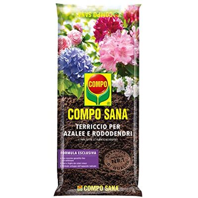 Compo SANA Erde für Azalee und Rododendren, für alle säurefreien Pflanzen, mit Guano, Beutel 20 l Compo SANA Erde für Azalee und Rododendren, für alle säurefreien Pflanzen, mit Guano, Beutel 20 l