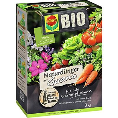 Compo BIO Naturdünger mit Guano, 3 kg, für alle Gartenpflanzen Natürlicher Guano-Dünger für alle Gartenpflanzen, fördert gesundes Wachstum und reiche Blütenbildung Compo BIO Naturdünger mit Guano, 3 kg, für alle Gartenpflanzen Natürlicher Guano-Dünger für alle Gartenpflanzen, fördert gesundes Wachstum und reiche Blütenbildung