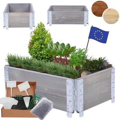 MODO24 Hochbeet Holz, Blumenkasten, Gartenbeet, 20x60x40 cm, Grau Robustes Kräuterbeet & Gemüsebeet aus Kiefernholz, Dekorativer Pflanzkasten & Blumenbeet für Garten, Balkon & Terrasse MODO24 Hochbeet Holz, Blumenkasten, Gartenbeet, 20x60x40 cm, Grau Robustes Kräuterbeet & Gemüsebeet aus Kiefernholz, Dekorativer Pflanzkasten & Blumenbeet für Garten, Balkon & Terrasse