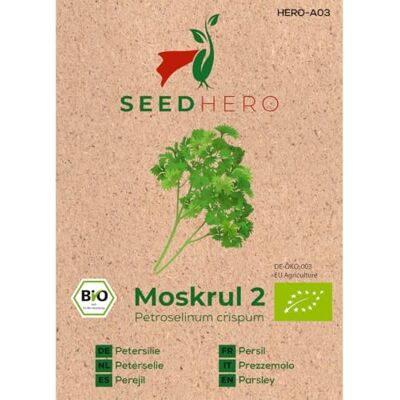 Seedhero BIO Petersilie Moss Curled 2 Kräutersamen – 5er Pack – je Tüte ca. 300 Pflanzen (gesamt ca. 1500) – Saatgut für Garten, Balkon & Hochbeet Seedhero BIO Petersilie Moss Curled 2 Kräutersamen – 5er Pack – je Tüte ca. 300 Pflanzen (gesamt ca. 1500) – Saatgut für Garten, Balkon & Hochbeet