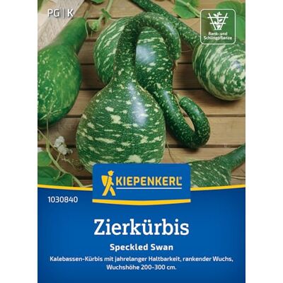 Kiepenkerl Zierkürbissamen "Speckled Swan" 1030840, Gemüsesaat Dekorative Kürbis-Kürbissamen für Rankhilfen, langlebige Gemüsesamen für Garten und Anzucht, Wuchshöhe 200-300 cm Kiepenkerl Zierkürbissamen "Speckled Swan" 1030840, Gemüsesaat Dekorative Kürbis-Kürbissamen für Rankhilfen, langlebige Gemüsesamen für Garten und Anzucht, Wuchshöhe 200-300 cm