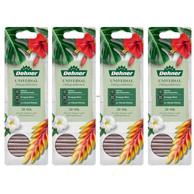 Dehner Düngestäbchen Universal, Spezialdünger für Zimmerpflanzen / Balkonpflanzen, hochwertiger Dünger, mit Langzeitwirkung, 4 x 30 Stück (120 Stück), mehr farbig Dehner Düngestäbchen Universal, Spezialdünger für Zimmerpflanzen / Balkonpflanzen, hochwertiger Dünger, mit Langzeitwirkung, 4 x 30 Stück (120 Stück), mehr farbig