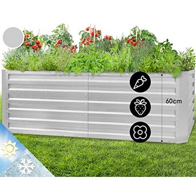 blumfeldt Hochbeet aus Metall, Wetterfestes Stahl-Hochbeet für Balkon & Garten, Rostfreies Verzinkt, Freistehende Hochbeete 200x60x100 cm, 1200L Pflanzkübel Groß für Blumen, Obst, Gemüse blumfeldt Hochbeet aus Metall, Wetterfestes Stahl-Hochbeet für Balkon & Garten, Rostfreies Verzinkt, Freistehende Hochbeete 200x60x100 cm, 1200L Pflanzkübel Groß für Blumen, Obst, Gemüse