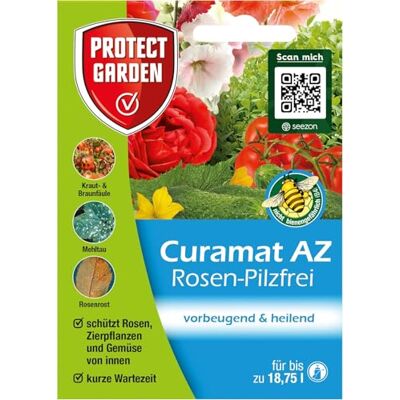 PROTECT GARDEN Curamat AZ Rosen-Pilzfrei, Konzentrat gegen Pilzkrankheiten mit vorbeugender und heilender Wikung an Rosen, Zierpflanzen und Gemüse, 15 ml Konzentrat PROTECT GARDEN Curamat AZ Rosen-Pilzfrei, Konzentrat gegen Pilzkrankheiten mit vorbeugender und heilender Wikung an Rosen, Zierpflanzen und Gemüse, 15 ml Konzentrat