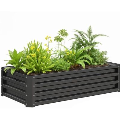 Outsunny Hochbeet Stahl, Pflanzbeet Frühbeet mit Offenem Boden Gartenbeet Blumenkasten Pflanzkasten Gemüsebeet 120x60x30,5 cm für Garten Balkon Terrasse, Pflanzkübel für Blumen, Pflanzen,Obst, Gemüse Outsunny Hochbeet Stahl, Pflanzbeet Frühbeet mit Offenem Boden Gartenbeet Blumenkasten Pflanzkasten Gemüsebeet 120x60x30,5 cm für Garten Balkon Terrasse, Pflanzkübel für Blumen, Pflanzen,Obst, Gemüse