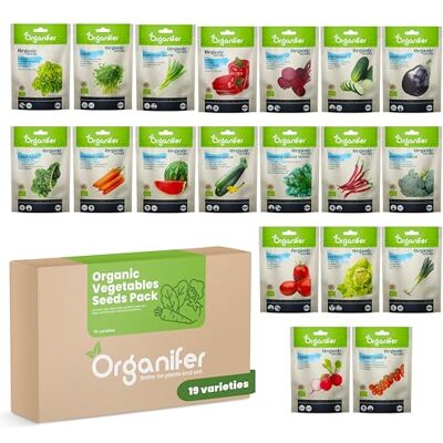Organifer Bio-Gemüsesamen-Paket Tomatensamen Gurkensamen Pfeffersamen Paprikasamen Zucchinisamen Gemüsesamen Gemüsegarten Bio-Samen Organifer Bio-Gemüsesamen-Paket Tomatensamen Gurkensamen Pfeffersamen Paprikasamen Zucchinisamen Gemüsesamen Gemüsegarten Bio-Samen