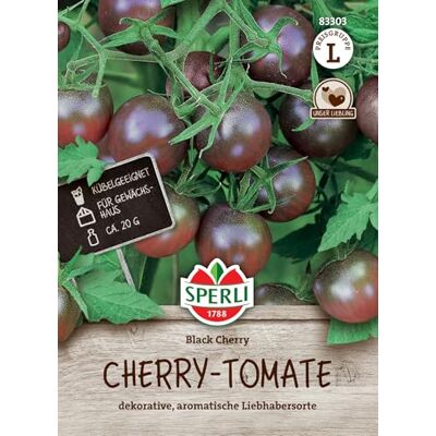 Sperli Cherry-Tomatensamen Black Cherry 83303 Dekorative Sorte Aromatische Liebhabersorte Inhalt für 9 Pflanzen Gemüsesamen, Samen Gemüse, Saatgut Sperli Cherry-Tomatensamen Black Cherry 83303 Dekorative Sorte Aromatische Liebhabersorte Inhalt für 9 Pflanzen Gemüsesamen, Samen Gemüse, Saatgut