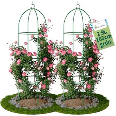 TTL GARDEN 165x40cm Obelisk Rankhilfe L grün 2er Set Rosen Rankgitter Metall rostfrei für Kletterpflanzen Rosen Clematis pulverbeschichteter Stahl 165 cm hoch 40cm Ø Rankturm Tomaten Gurken TTL GARDEN 165x40cm Obelisk Rankhilfe L grün 2er Set Rosen Rankgitter Metall rostfrei für Kletterpflanzen Rosen Clematis pulverbeschichteter Stahl 165 cm hoch 40cm Ø Rankturm Tomaten Gurken