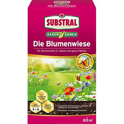 Substral Die Blumenwiese Rasen- & Blumensamen für ein attraktives Bienen- und Nützlingsparadies, 800 g Substral Die Blumenwiese Rasen- & Blumensamen für ein attraktives Bienen- und Nützlingsparadies, 800 g
