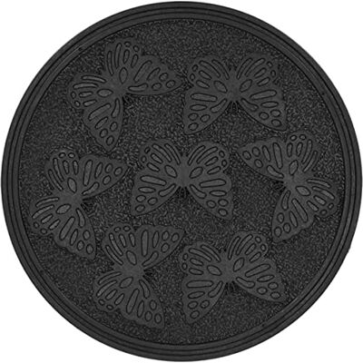 Esschert Design Trittplatte Schmetterlingsdekor Schwarz Ø 30 cm aus recyceltem Gummi Esschert Design Trittplatte Schmetterlingsdekor Schwarz Ø 30 cm aus recyceltem Gummi
