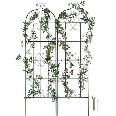 VEVOR Rankhilfe für Kletterpflanzen, 51x180 cm, Kletterhilfe, 2er-Set rostfreies Metallspalier für Gartenblumen, Rankgitter für Rosen, Gurkenstütze, dekoratives Clematis-Spalier für Innenhöfe & Rasen VEVOR Rankhilfe für Kletterpflanzen, 51x180 cm, Kletterhilfe, 2er-Set rostfreies Metallspalier für Gartenblumen, Rankgitter für Rosen, Gurkenstütze, dekoratives Clematis-Spalier für Innenhöfe & Rasen