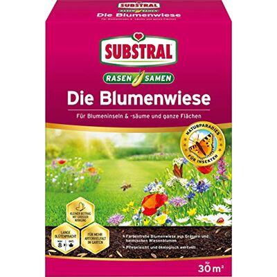 Substral Die Blumenwiese Rasen- & Blumensamen für ein attraktives Bienen- und Nützlingsparadies, 300 g Substral Die Blumenwiese Rasen- & Blumensamen für ein attraktives Bienen- und Nützlingsparadies, 300 g