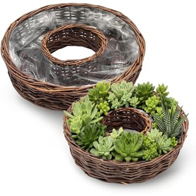 Spetebo Rattan Pflanzring Natur mit Folie 2er Set 40cm + 30cm Weide Blumenschale zum direkten Bepflanzen Garten Deko Blumenkorb Blumentopf Pflanzenschale Kräuter Topf Pflanzen Naturfaser Schale Spetebo Rattan Pflanzring Natur mit Folie 2er Set 40cm + 30cm Weide Blumenschale zum direkten Bepflanzen Garten Deko Blumenkorb Blumentopf Pflanzenschale Kräuter Topf Pflanzen Naturfaser Schale