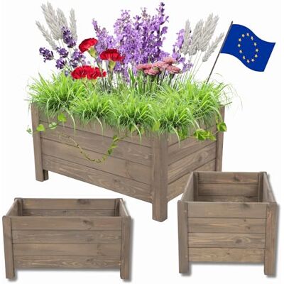 MODO24 Blumenkasten Holz Pflanzkübel Kiefer 31x60x40 cm, Grau FSC-Zertifizierte Blumenkästen & Pflanzkübel mit Rankhilfe, Dekorativer Pflanzkasten & Rankgitter Garten, Terrasse & Balkon MODO24 Blumenkasten Holz Pflanzkübel Kiefer 31x60x40 cm, Grau FSC-Zertifizierte Blumenkästen & Pflanzkübel mit Rankhilfe, Dekorativer Pflanzkasten & Rankgitter Garten, Terrasse & Balkon