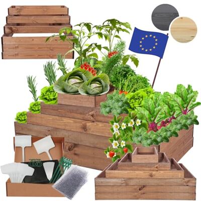 MODO24 Hochbeet Holz, Blumenkasten, Gartenbeet, 54x117x90cm, Braun Pflanzkasten, Blumenbeet, für Garten, Balkon und Terrasse, Kiefernholz, Massivholz, Gemüsebeet, Kräuterbeet MODO24 Hochbeet Holz, Blumenkasten, Gartenbeet, 54x117x90cm, Braun Pflanzkasten, Blumenbeet, für Garten, Balkon und Terrasse, Kiefernholz, Massivholz, Gemüsebeet, Kräuterbeet