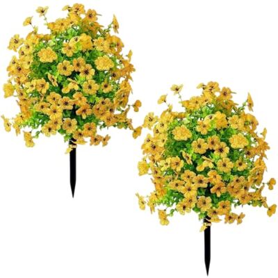 Generic 2Pcs 23.62 in Faux Flower Garden Stakes Easy Install No Fade Outdoor Realistic Plastic Flowers with Ground Stake for Porch Patio Balcony Planter Yard Generic 2Pcs 23.62 in Faux Flower Garden Stakes Easy Install No Fade Outdoor Realistic Plastic Flowers with Ground Stake for Porch Patio Balcony Planter Yard