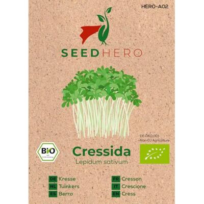 Seedhero BIO Kresse Garden Kräutersamen – 5er Pack – je Tüte ca. 1000 Pflanzen (gesamt ca. 5000) – Saatgut für Garten, Balkon & Hochbeet Seedhero BIO Kresse Garden Kräutersamen – 5er Pack – je Tüte ca. 1000 Pflanzen (gesamt ca. 5000) – Saatgut für Garten, Balkon & Hochbeet