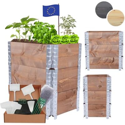 MODO24 Hochbeet Holz, Blumenkasten, Gartenbeet, 60x60x40 cm, Braun Robustes Kräuterbeet & Gemüsebeet aus Kiefernholz, Dekorativer Pflanzkasten & Blumenbeet für Garten, Balkon & Terrasse MODO24 Hochbeet Holz, Blumenkasten, Gartenbeet, 60x60x40 cm, Braun Robustes Kräuterbeet & Gemüsebeet aus Kiefernholz, Dekorativer Pflanzkasten & Blumenbeet für Garten, Balkon & Terrasse