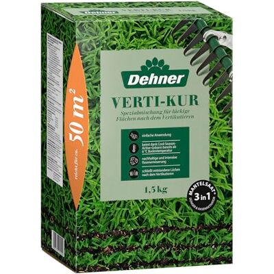 Dehner Saatgut Rasen Verti-Kur, Komplettlösung aus Rasensamen/Dünger/Keimsubstrat zur Regeneration nach dem Vertikutieren, für optimale Keimung, FSC-zertifizierte Verpackung, 1.5 kg für ca. 50 m² Keimsubstrat zur Regeneration nach dem Vertikutieren, mit Dehner Saatgut Rasen Verti-Kur, Komplettlösung aus Rasensamen/Dünger/Keimsubstrat zur Regeneration nach dem Vertikutieren, für optimale Keimung, FSC-zertifizierte Verpackung, 1.5 kg für ca. 50 m² Keimsubstrat zur Regeneration nach dem Vertikutieren, mit