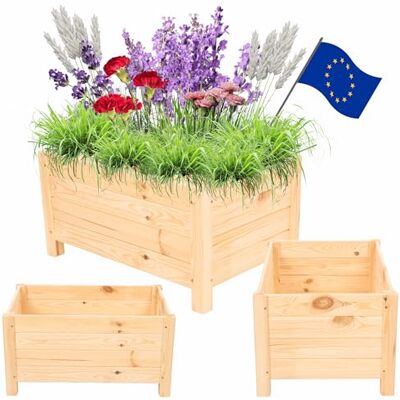 MODO24 Blumenkasten Holz Pflanzkübel Kiefer 31x60x40 cm, Natur FSC-Zertifizierte Blumenkästen & Pflanzkübel mit Rankhilfe, Dekorativer Pflanzkasten & Rankgitter Garten, Terrasse & Balkon MODO24 Blumenkasten Holz Pflanzkübel Kiefer 31x60x40 cm, Natur FSC-Zertifizierte Blumenkästen & Pflanzkübel mit Rankhilfe, Dekorativer Pflanzkasten & Rankgitter Garten, Terrasse & Balkon